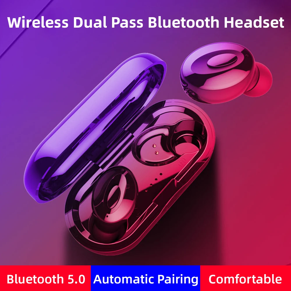 Беспроводные наушники Bluetooth 5 0 гарнитура с громкой связью зарядная коробка