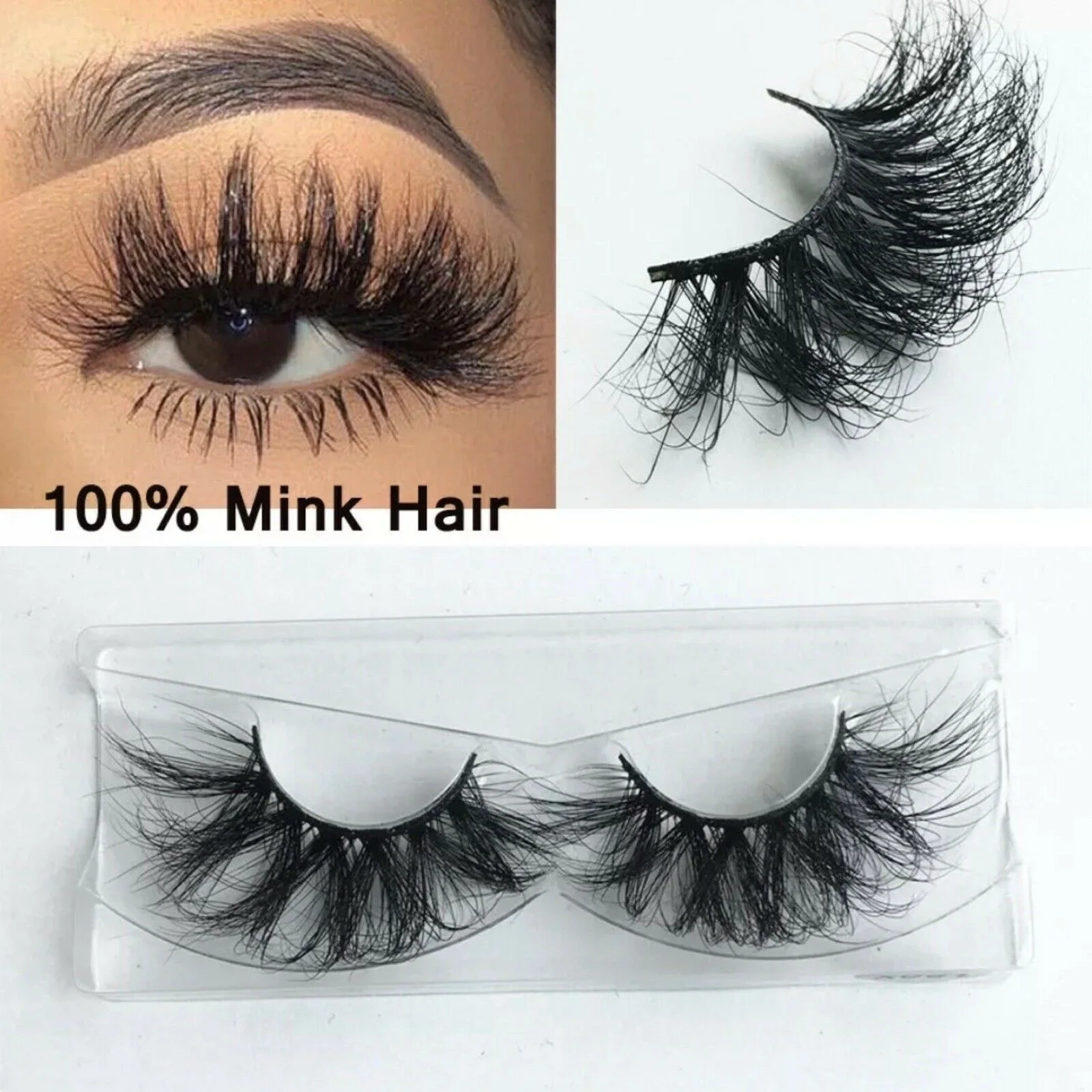 

3D Mink Natural Thick False Fake Eyelashes hand made Lashes Makeup Tools