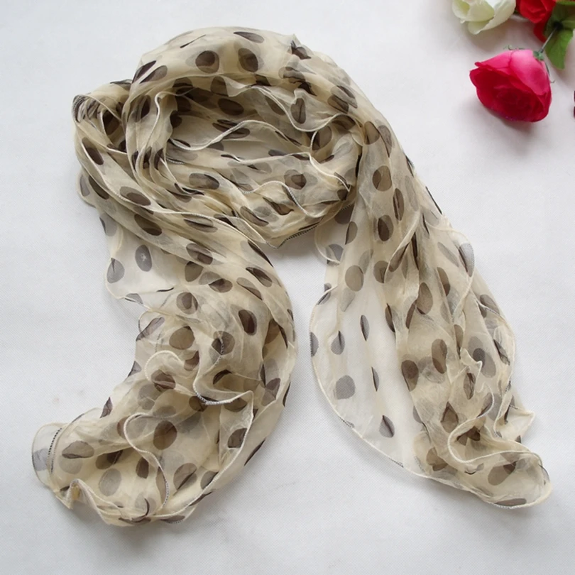 Женский длинный шелковый шарф трехслойный черный или белый цвета хаки из 100%