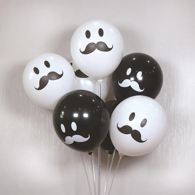 10 шт. латексные воздушные шары черные белые усы для свадьбы дня рождения