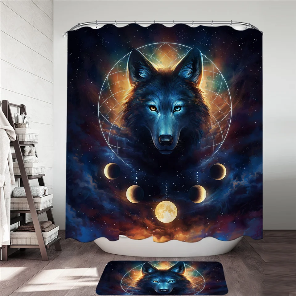 Dream Catcher Ловец снов от JoJoesArt занавеска для душа планета Луна Затмение коврик для ванной волк занавеска для ванной с напольным ковриком Galaxy Декор для ванной - Цвет: Dream Catcher