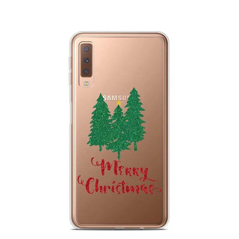 TPU Мультяшный Рождественский чехол для samsung Galaxy A10 A30 A50 A70 A80 Санта Клаус мягкий чехол TPU для samsung A6 A7 A8 Plus A9 - Цвет: TPU