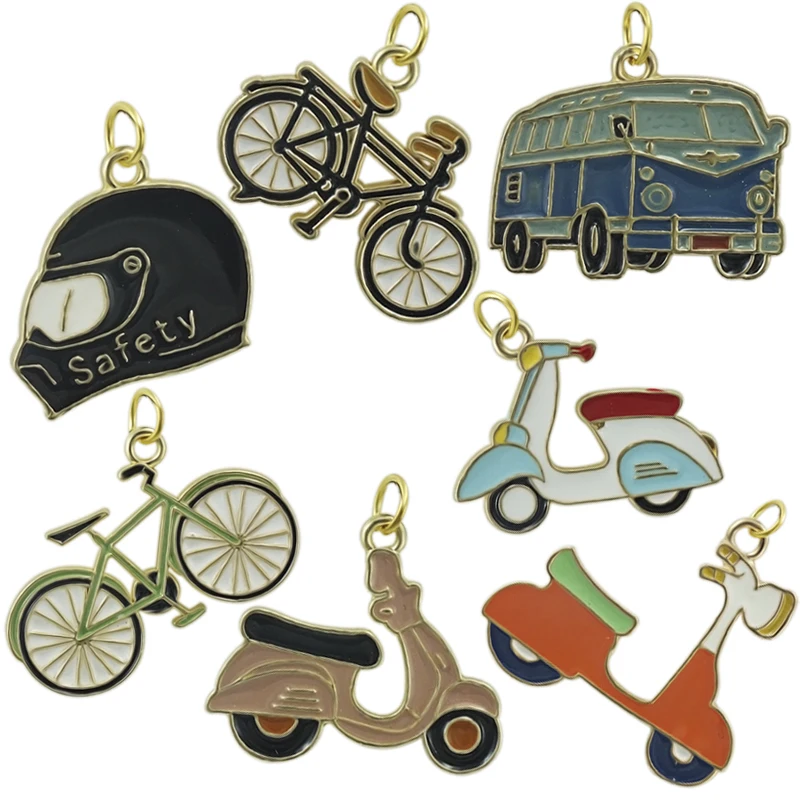 

JINGLANG новые модные подвески для велосипеда Сделай Сам Изготовление ювелирных изделий эмалированная Подвеска для браслета серьги брелок 30 шт.