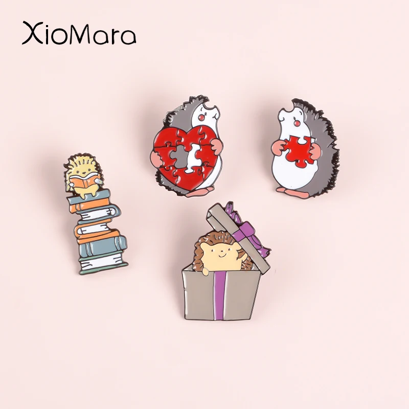 Сюрприз ~ мультяшный Ежик подарки булавки книга для чтения сердце головоломка