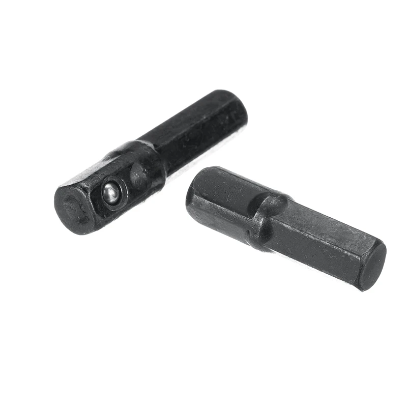 

2Pcs Socket Adapter Set 1/4" Hex Shank to 1/4" Square Drive Impact Socket Bit Adapter 25mm 30mm Long Impact Drill Converter Tool