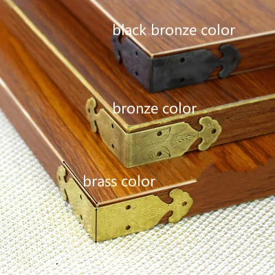 Ретро Китайский медный резной ремесел сложенный угол Подарочная коробка для