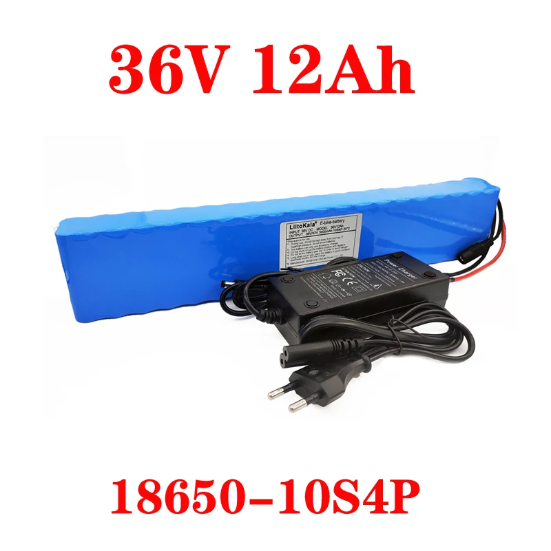 

LiitoKala 36V 12AH Electric Bike Battery Built in 20A BMS Lithium Battery Pack 36 Volt with 2A Charge Ebike Battery