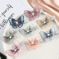 2 piecesset korea women embroidery butterfly pearl hairpin metal hairpin hair accessories fashion headdress hairpin accessories
