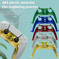 diy for ps5 controller abs decorative panel strip for playstation 5 gamepad controller with free gift 2 pieces thumb stick grips