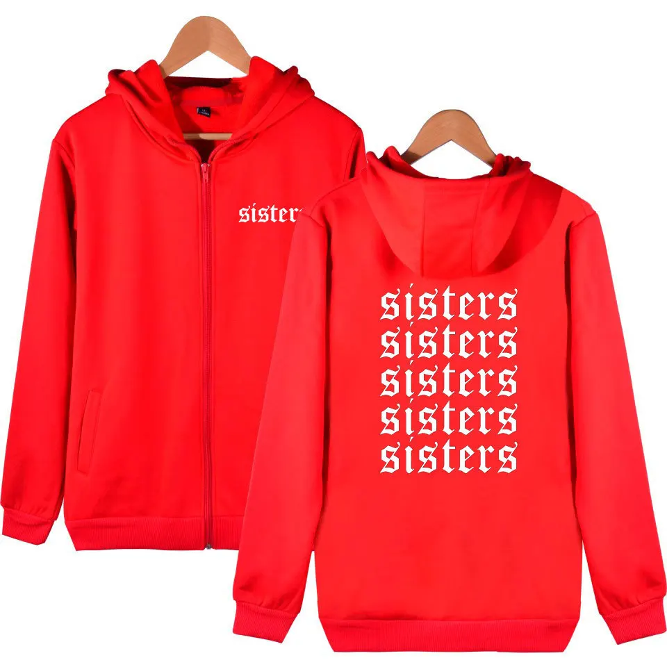 

James Charles SISTERS Oversized Zip Up Hoodie Women Men Zipper Hooded Sweatshirts Streetwear Hip Hop Pullover Casual Sportswear