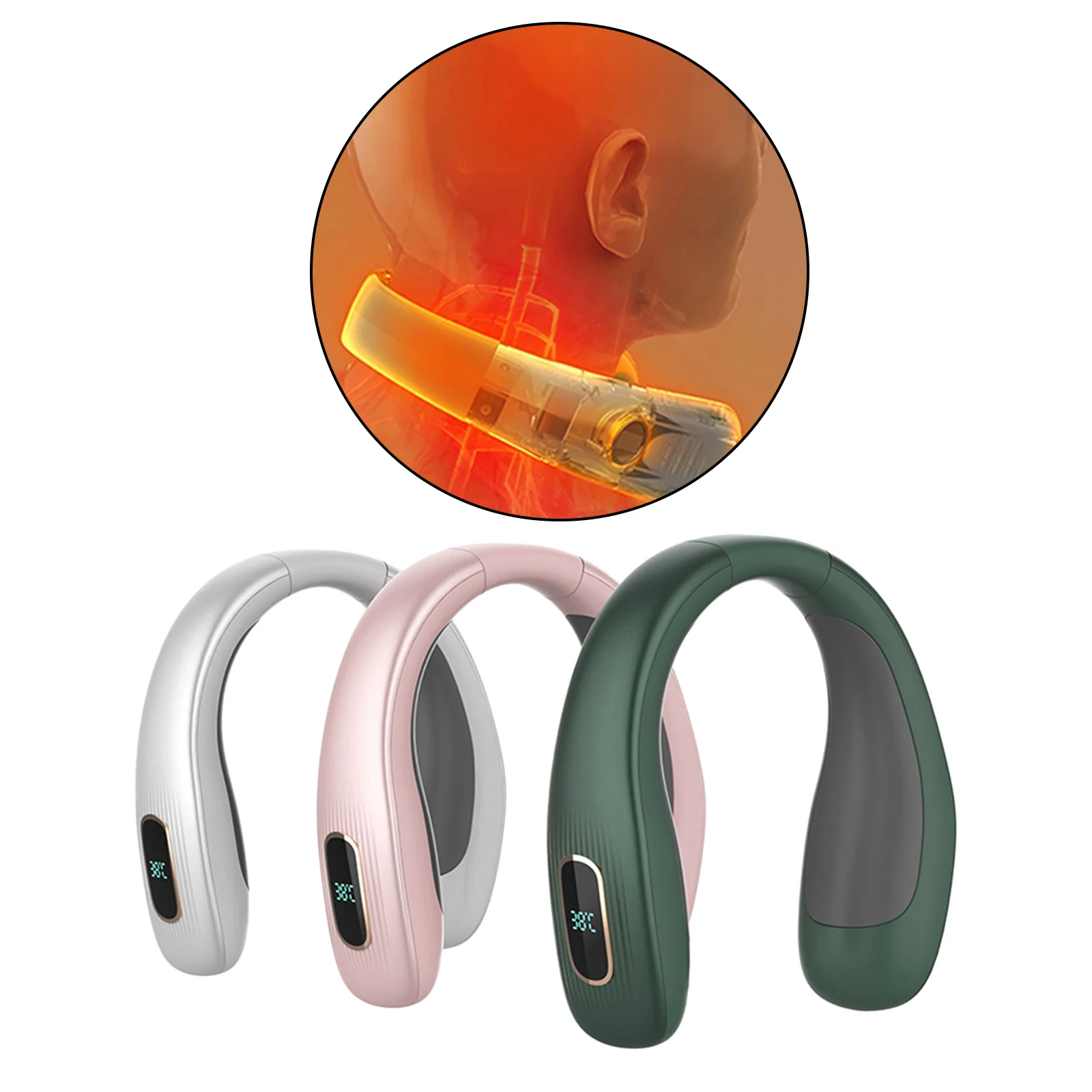 USB Перезаряжаемый висячий шейный обогреватель Электрический цифровой дисплей