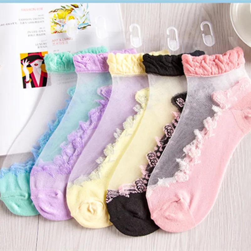 

10 Pairs Chaussette Femme Sokken Women Funny Mesh Socks Cotton Sexy Meias Mulher Ladies Transparent Sox Calcetines Mujer Summer