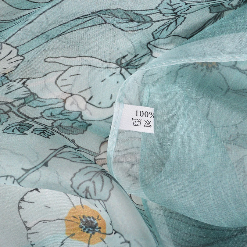 Женский шифоновый хиджаб [BYSIFA] зеленый длинный пляжный шарф из 100% шелка сезон