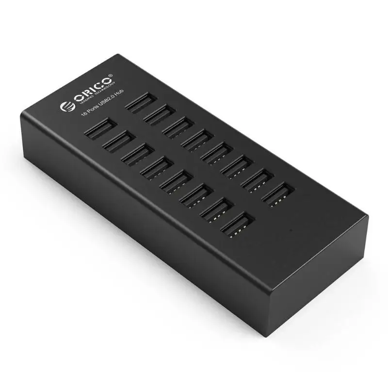 ORICO H1613 16 портов USB2.0 концентратор USB порт usb-хаб портативный usb-разветвитель с ЕС США 12 В 2A адаптер питания для ноутбука ПК планшета
