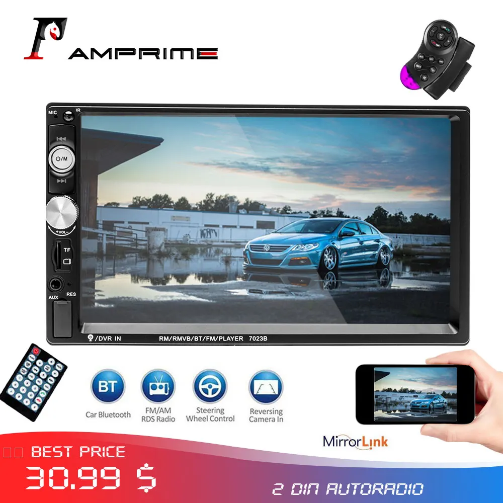 Автомагнитола AMPrime 2din 7 '' MP5 сенсорный экран Bluetooth автомобильный