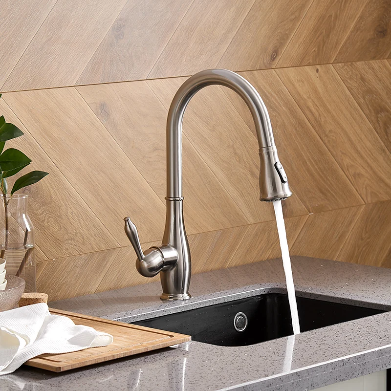 Смесители для кухни FLG кран с одной ручкой из матового никеля кухонной раковины