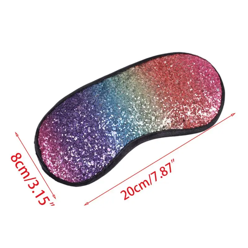 

Women Girls Sweet Glitter Sequins Sleeping Eye Mask Gradient Rainbow Blindfold