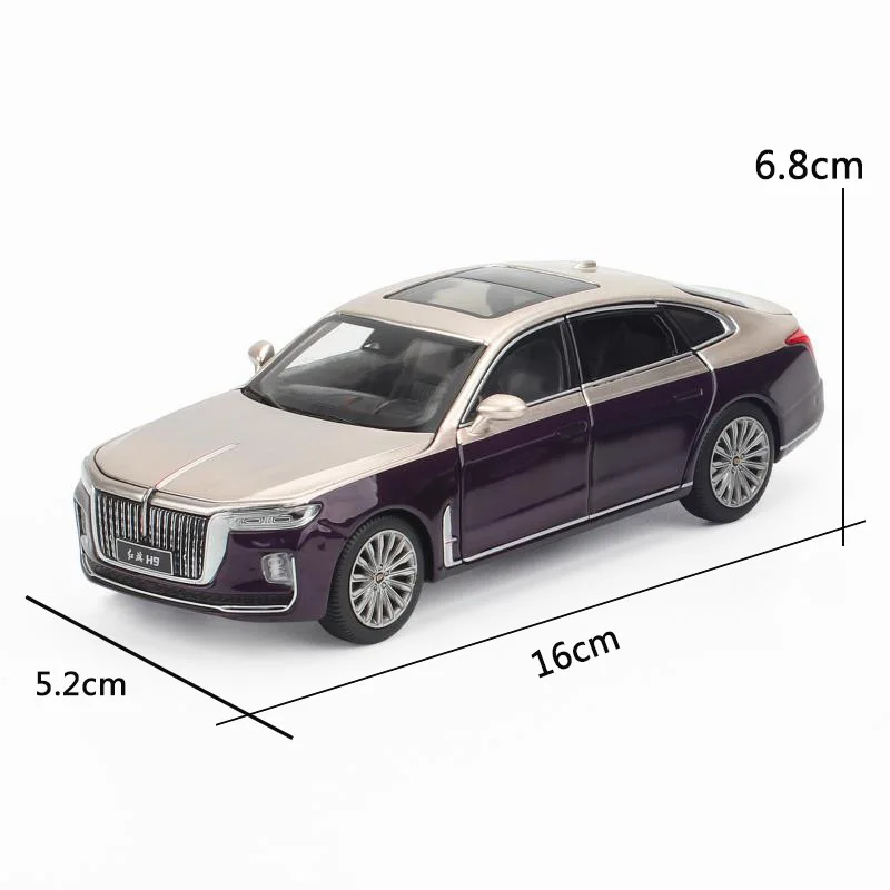 

Модель автомобиля HONGQI 1/32 H9, имитация подсветсветильник под давлением