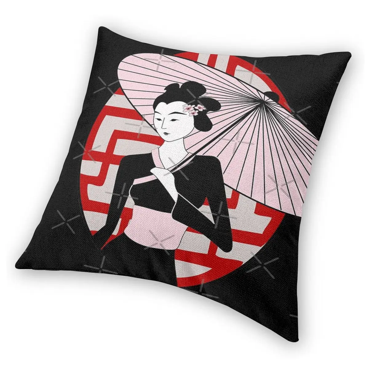 Чехол для подушки Geisha с изображением зонтика в винтажном стиле | Дом и сад