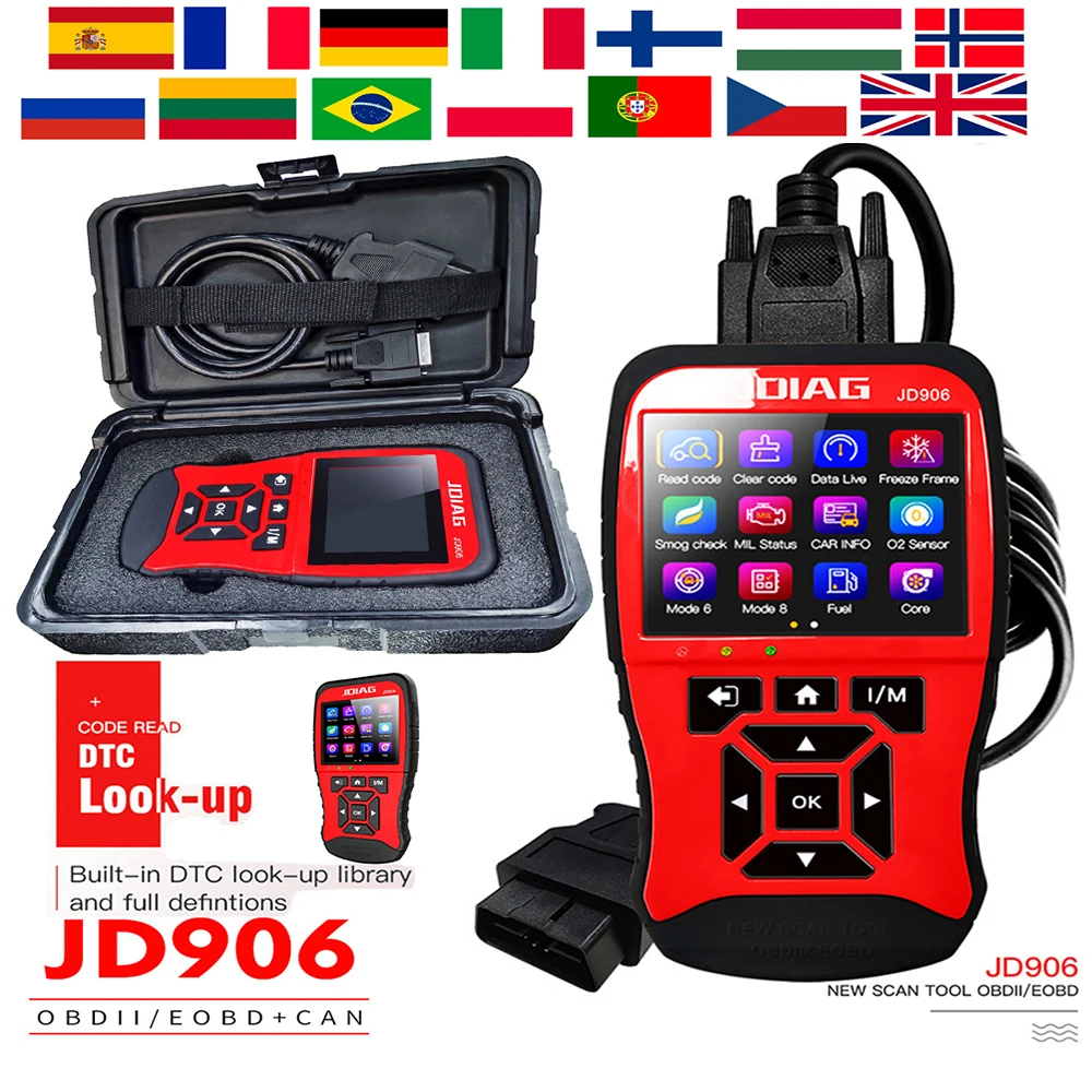 Original Factory Newest  JD906 Car Diagnostic Tool OBD2 Scanner Automotive Diagnosis OBD 2 Auto Professional Code Reader KW850