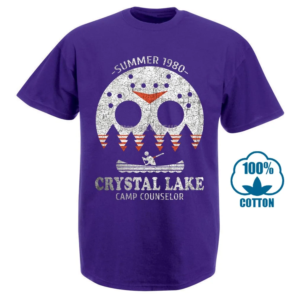 Фиолетовый Crystal Lake Camp consultant футболка 13 Friday Jason Horror 13Th Fun - Цвет: Фиолетовый