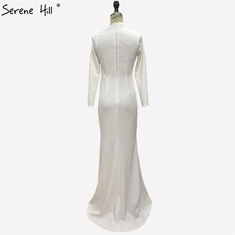 Белые атласные Простые платья с длинными рукавами для выпускного вечера 2021