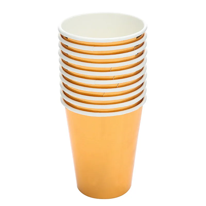 10 шт./компл. розовое золото фольга одноразовая посуда Рождество Новый Год