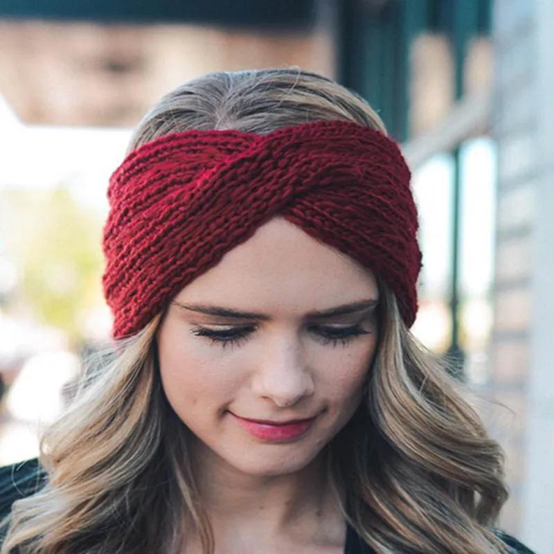 

Winter Ear Warmer Headband Women Fashion Elastic Wool Knitted Headband Head Wrap Hairband Girls Elegant Hair Band Accessories