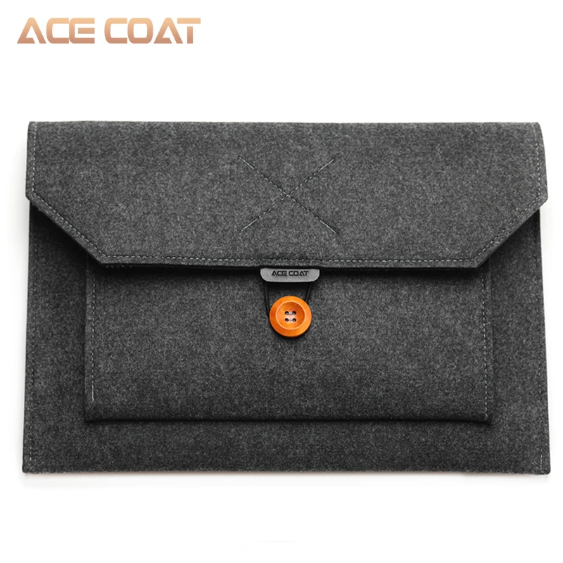 Чехол для ноутбука ACECOAT с ручками и карманами для MacBook Air/Pro 15,4 retina 13,3 дюймов/клатч для ноутбука - Цвет: Dark-grey