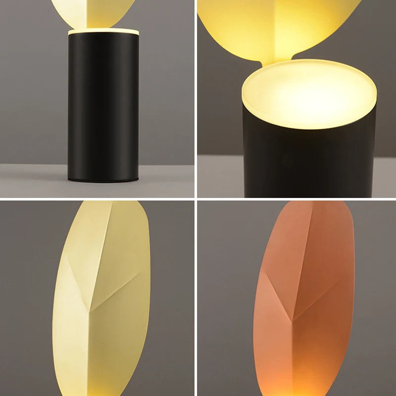 Современная декоративная настольная лампа в скандинавском стиле с листьями