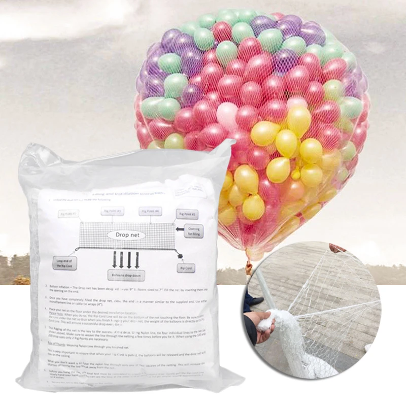 Red de liberaci&oacute;n de globos, 200/ 500 bolas, red voladora para Utiler&iacute;a de fiesta de boda, Red de ca&iacute;da/vuelo para fiesta de boda-4