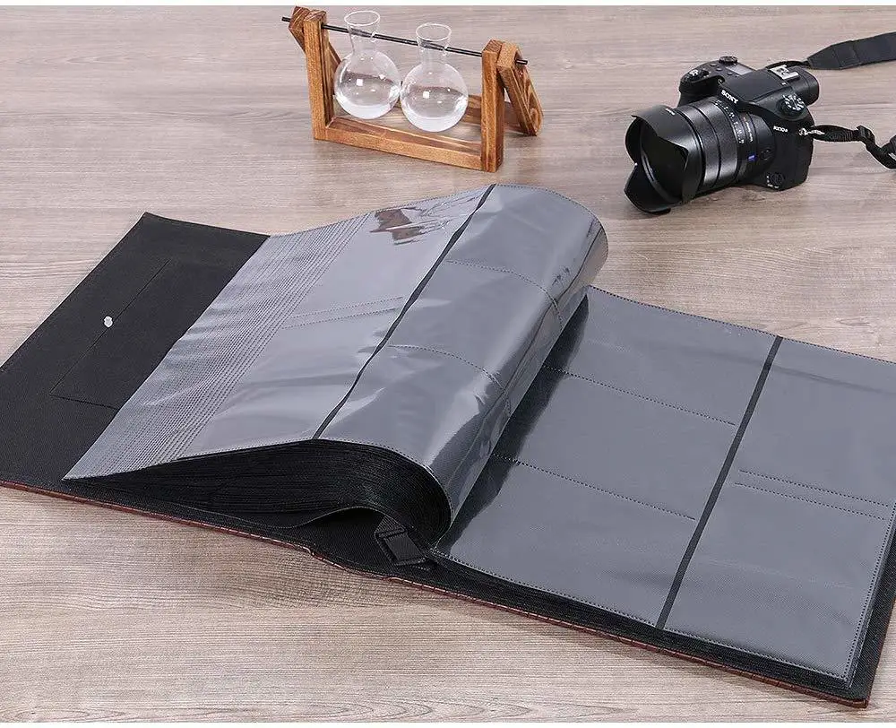 Фото приблизительно для 400 карманов 4x6 фотографии кожаный чехол с очень большой