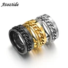 Мужское колечко с римскими цифрами Atoztide, круглые и вечерние Колечки в стиле панк из титановой стали, 8 мм