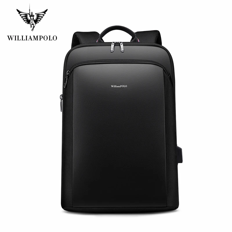 Мужской рюкзак для ноутбука Williampolo деловой водонепроницаемый с usb-зарядкой