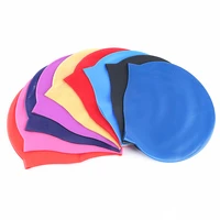 2021 summer professional swimming cap solid silicone swimming hats water proof adult swim caps men women