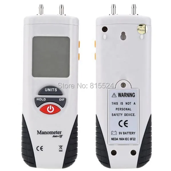 HT-1891 Digital Manometer Air Pressure Meter Differential Gauge Kit 55H2O to +55H2O Data Hold Medidor Presion | Инструменты