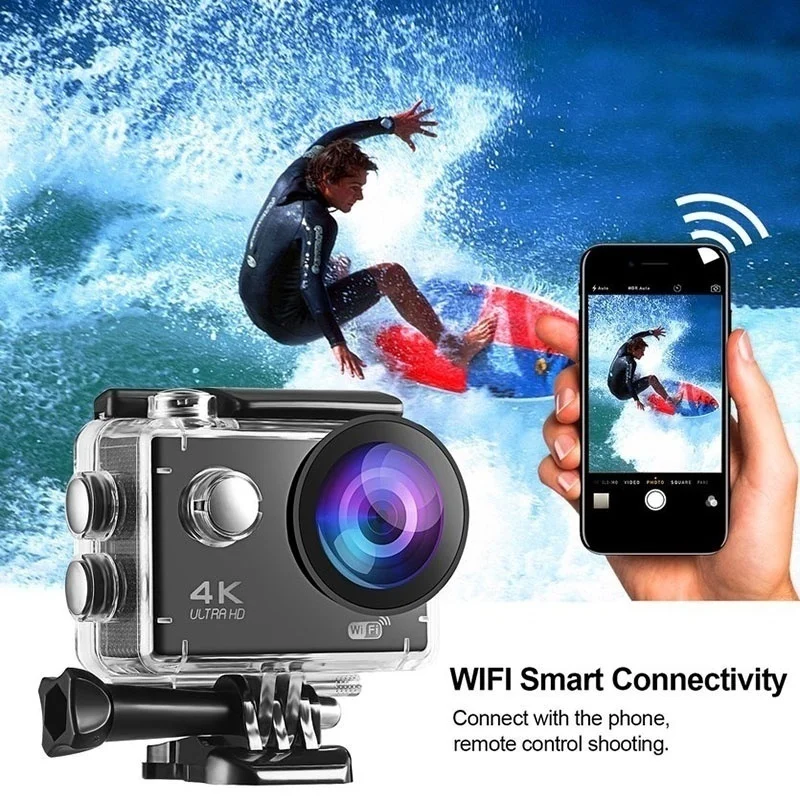 Спортивная 4K экшн-камера 1080P wifi 30m Водонепроницаемая профессиональная камера для фото go pro шлем для подводного спорта камера для серфинга