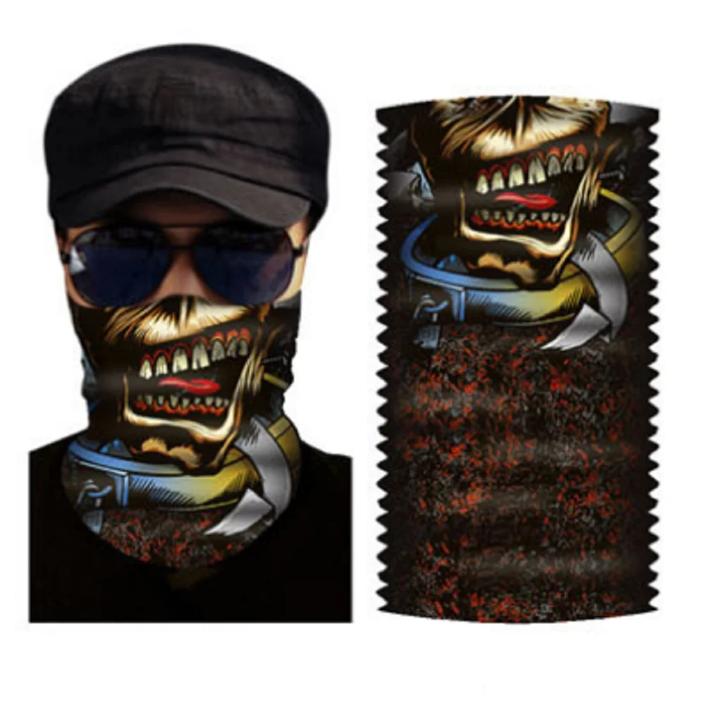 

New Skull Ghost Balaclava Motorcycle Face Mask Cover Neck Gaiter Tube Scarf Moto Motorbike Bandana Head Guard Headband Woman Man