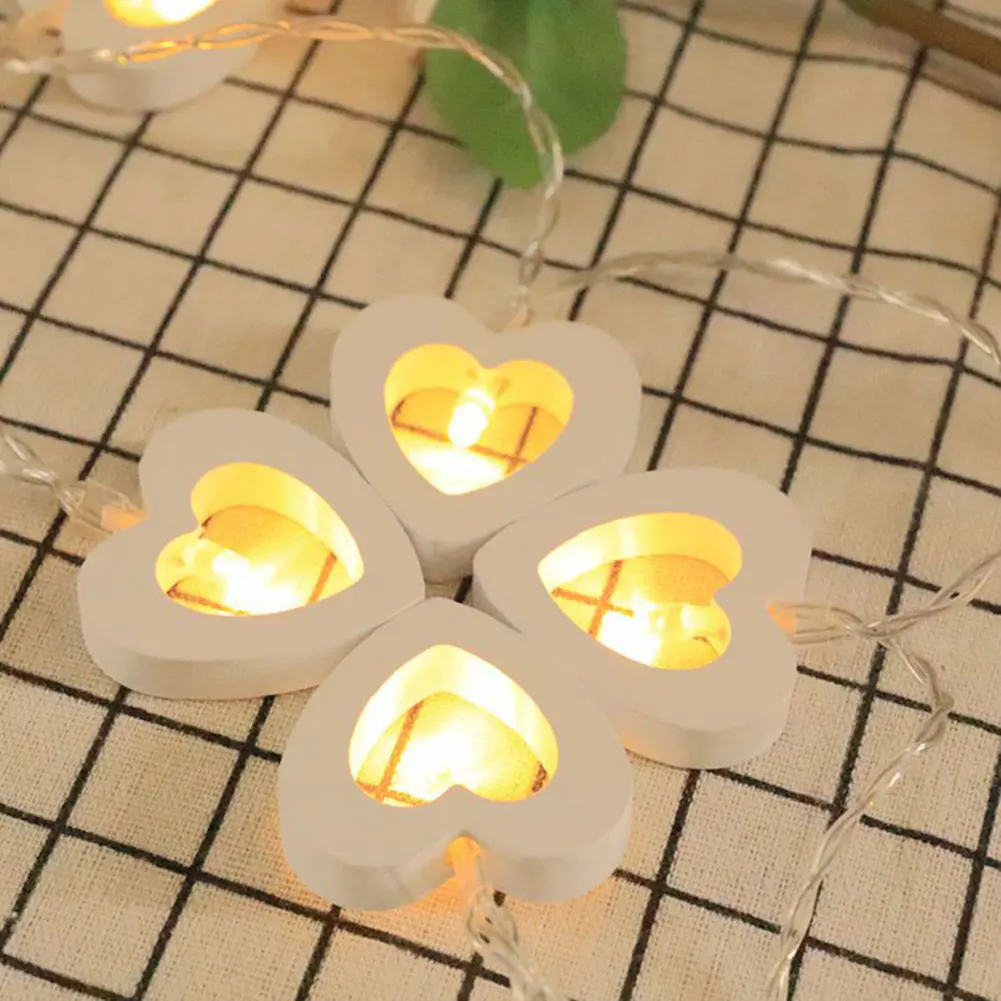 10/20LEDs Wooden Heart/Star/Xmas Tree Flexible Fairy Round Lights Bedroom Home Decor | Лампы и освещение