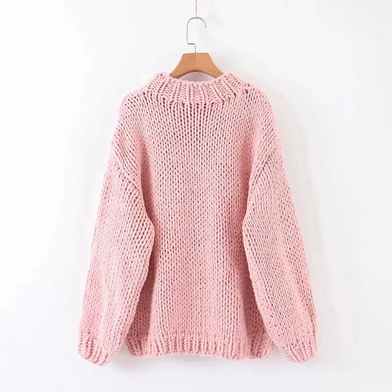 

Women Clothes 2019 Autumn and Winter Clothes Women Lazy Wind Thick Needle Loose Knitted Sweater Women