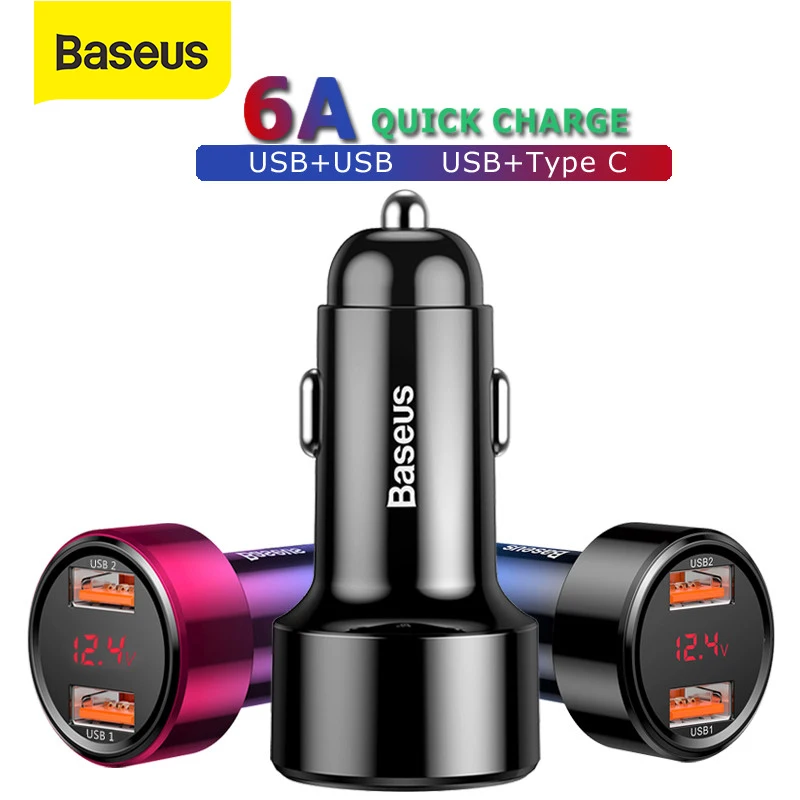 Зарядное устройство Baseus автомобильное с 2 USB портами 5 В 6 А|Зарядные устройства