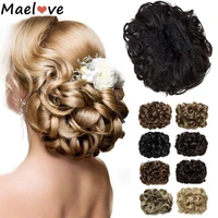 hair bun extension messy curly synthetic hair comb chignon with hair elastic band clip in natural fake hair for women hairpieces