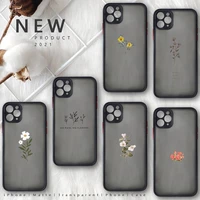 great aesthetic flower art phone case for iphone 12 11 8 7 plus mini x xs xr pro max matte transparent cover