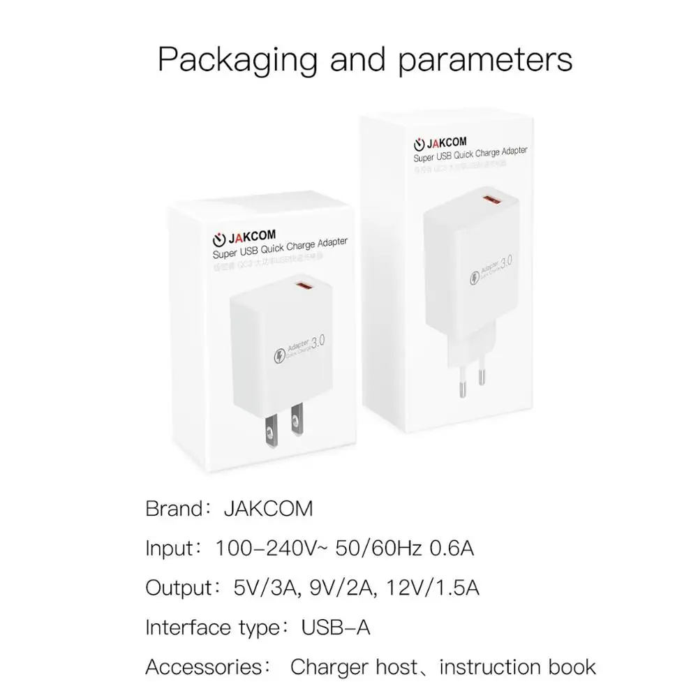 

JAKCOM QC3 Super USB Quick Charge Adapter Best gift with wireless fast charger 20w note 9 docking station car 11