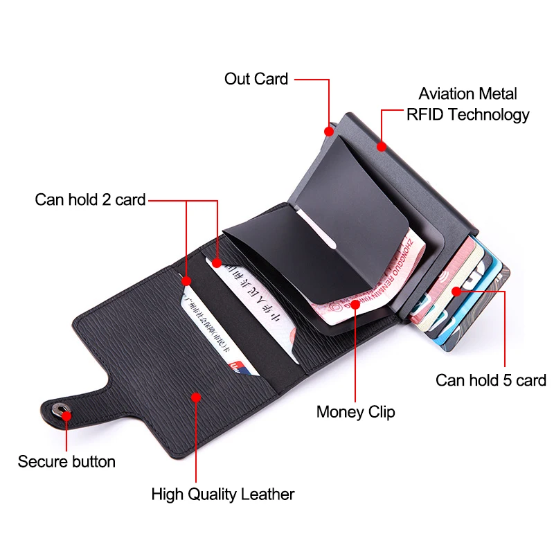 DIENQI Rfid карбоновый держатель для карт мужские бумажники тонкий умный