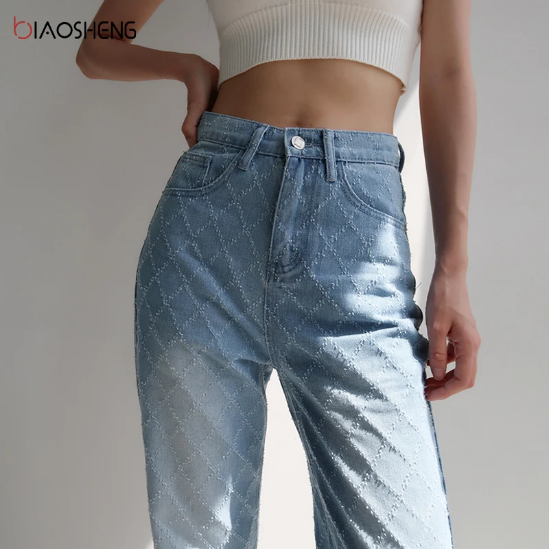 

Women's Pants Jean Women 2021 Mom Jeans Baggy Loose Fashion Jeans Casual Full Length Straight Leg Pants Denim Trousers Jeans