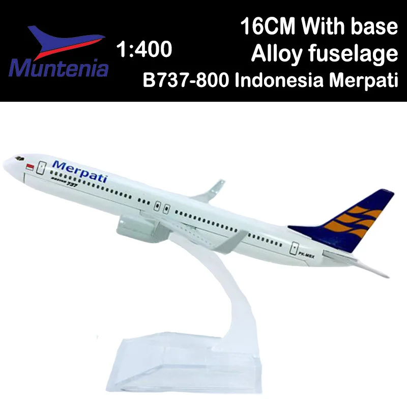 1/400 Boeing B737 800 Индонезия Merpati Airlines Самолет сплав Металлические модельные игрушки