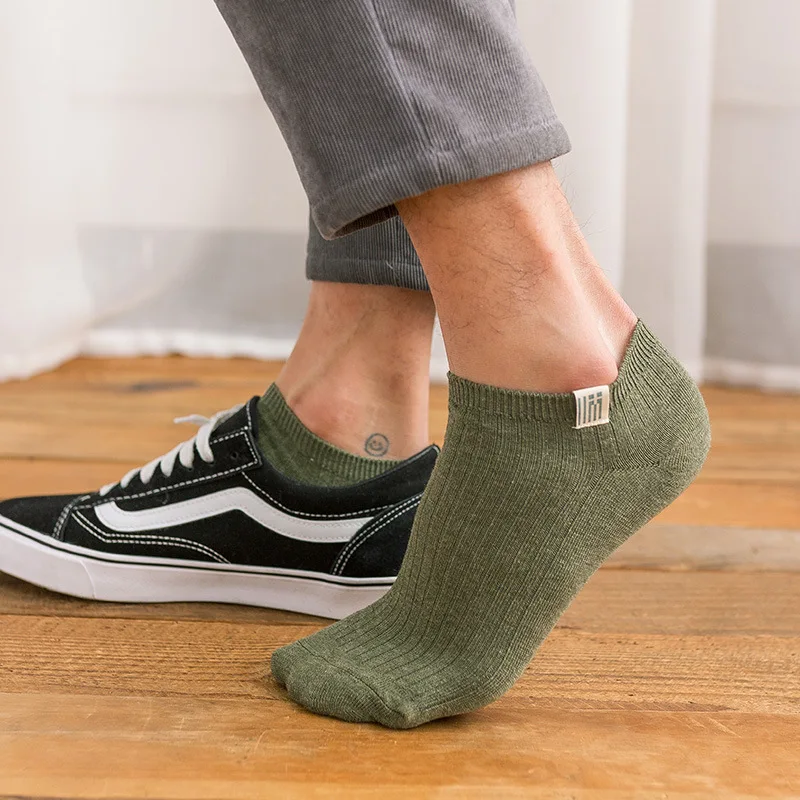 1 пара Для мужчин короткие носки черный белый цвет Стиль Повседневное НЧ до