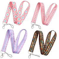 ya316 bohemian style keychains accessory mobile phone usb id badge holder keys strap tag neck lanyard for girls for girls gift