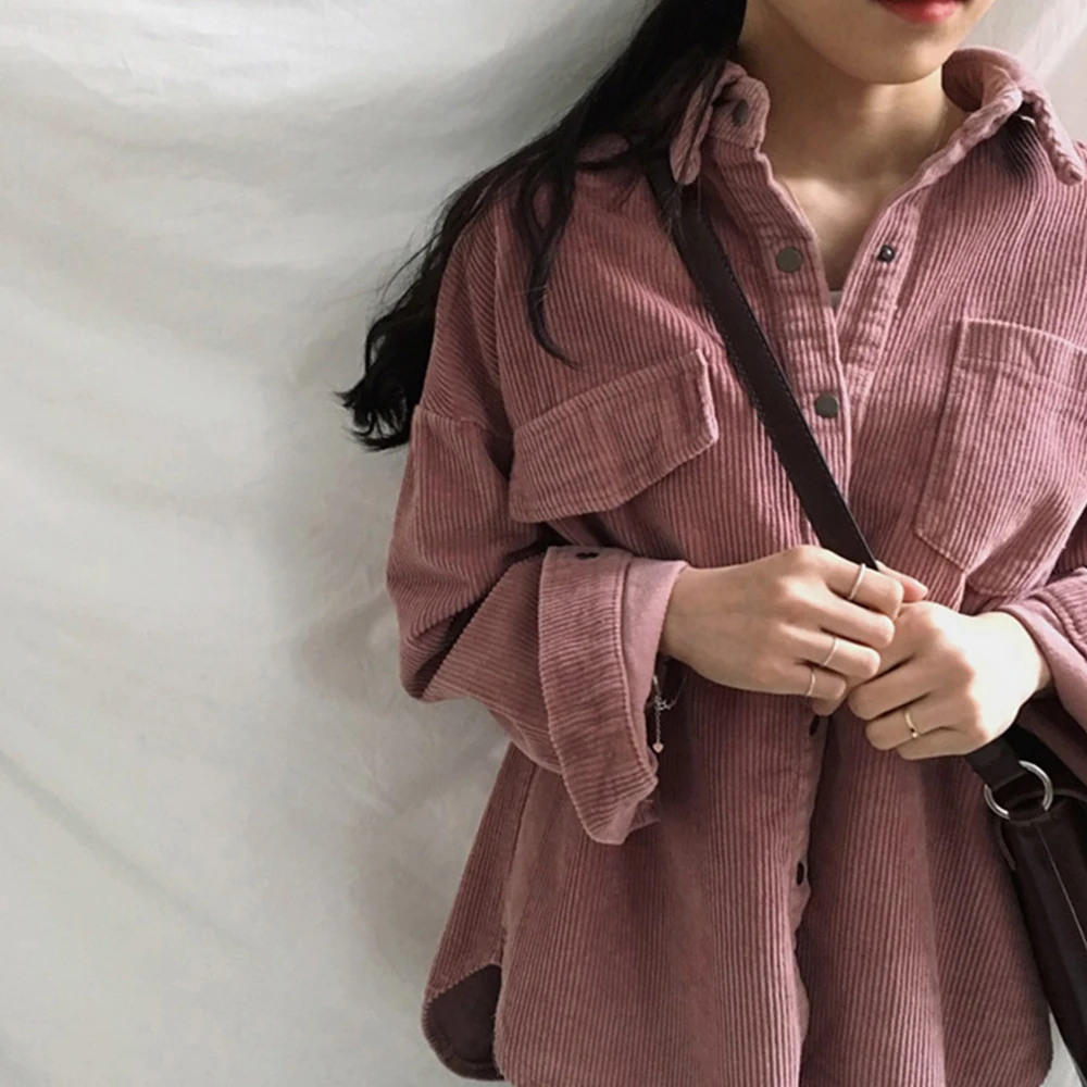 Gentillove новые Harajuku вельветовые куртки женские зимние осенние пальто размера плюс женские Топы Куртки одноцветная одежда